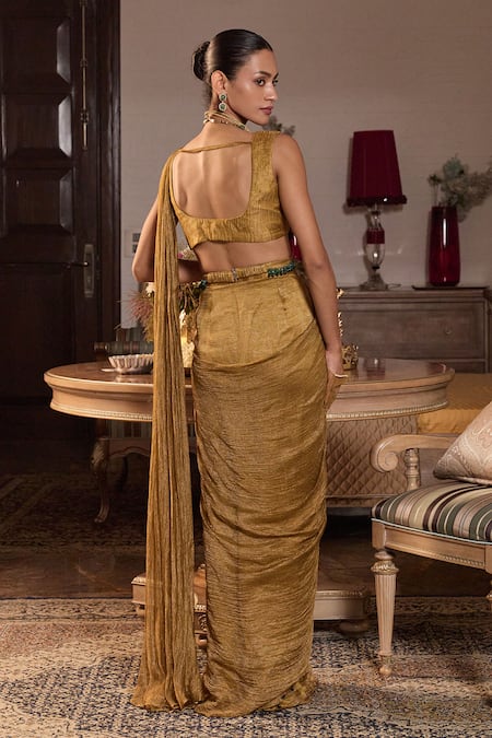 Seema Thukral Shivani Embellished Blouse With Pre-Stitched Saree 