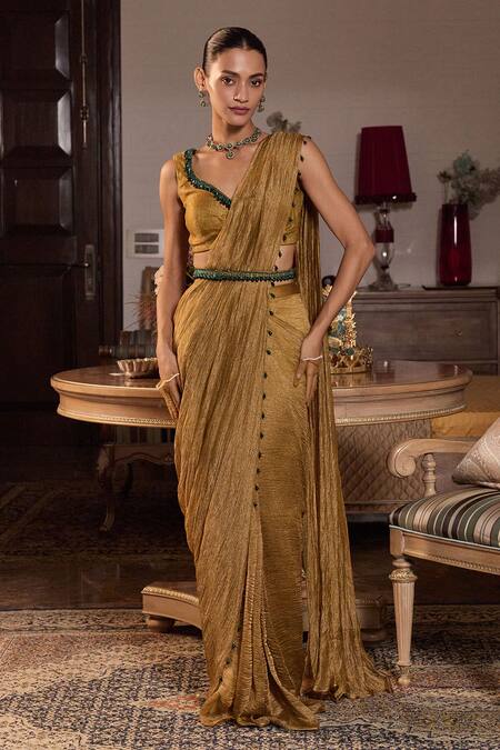 Seema Thukral Shivani Embellished Blouse With Pre-Stitched Saree 