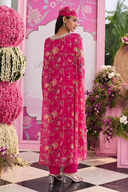 Seema Thukral Myra Printed Embellished Kaftan & Pant Set 