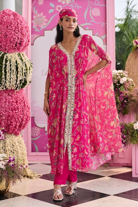 Seema Thukral Myra Printed Embellished Kaftan & Pant Set 