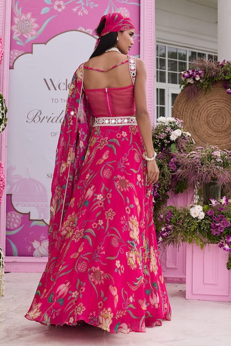 Seema Thukral Naina Printed Embellished Corset Skirt Set 