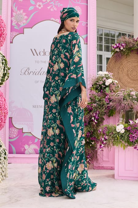 Seema Thukral Astha Printed Embellished Draped Kaftan 