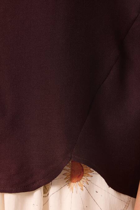 Shop_The Summer House_Wine Silk, Twill V-neck Orion Solid Top 