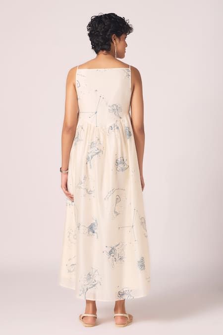 The Summer House Mizar Zodiac Print Handwoven Fit & Flared Dress