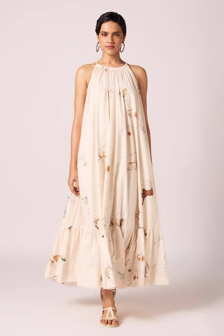 The Summer House Naiara Zodiac Print Cotton Dress 