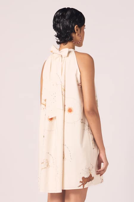 The Summer House Chica Zodiac Print Cotton Short Dress 