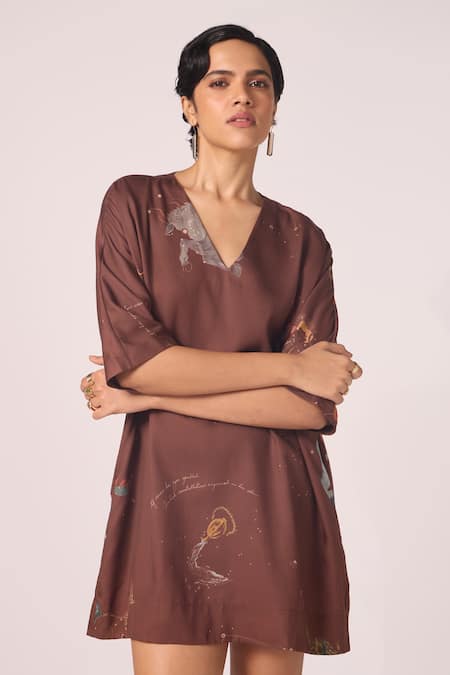 The Summer House Stad Zodiac Print Shift Dress