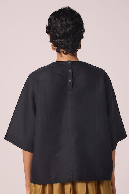 The Summer House Roma Contrast Embroidered Top