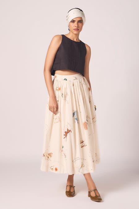 The Summer House Anna Black Quilted Crop Top