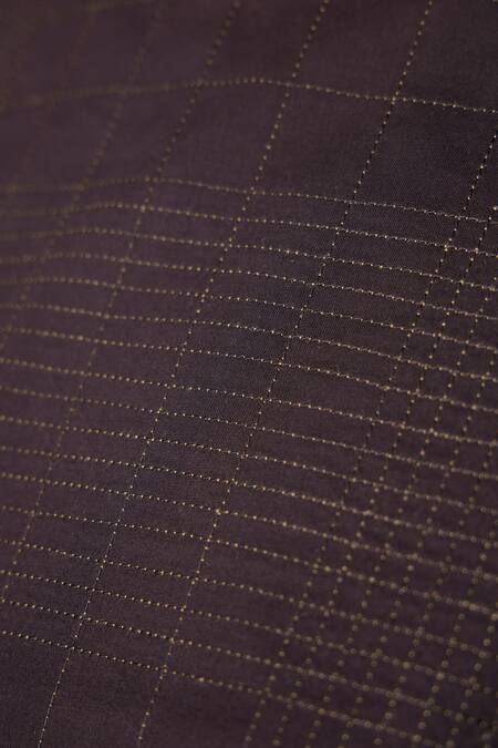 The Summer House_Black Cambric, Cotton Embroidery Round Neck Anna Quilted Crop Top _at_Aza_Fashions