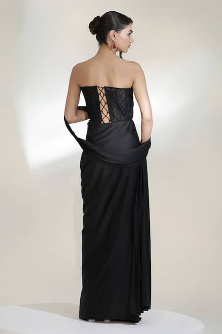 Libas Cafe by Nidhi & Ashish Queen Pre-Draped Skirt Saree With Embroidered Corset 