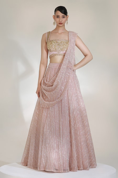 Libas Cafe by Nidhi & Ashish Jashn Embroidered Draped Lehenga With Blouse 