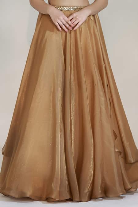 Buy Libas Cafe by Nidhi & Ashish Gold Organza Embroidery, Tassels, Sequins, Zari, Applique Lustre Lehenga Set Online at Aza Fashions Buy_Libas Cafe by Nidhi & Ashish_Gold Organza Embroidery, Tassels, Sequins, Zari, Applique Lustre Lehenga Set _Online_at_Aza_Fashions