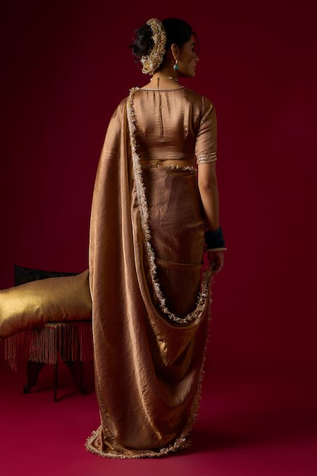 RAYASHA KHAN Zarina Tissue Saree & Blouse Set 