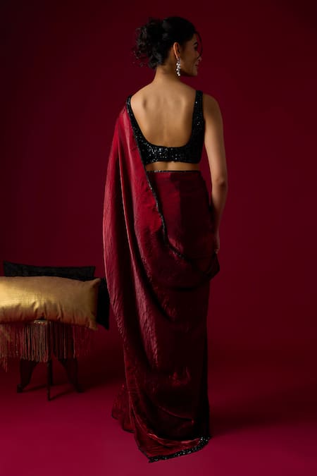 RAYASHA KHAN Lumina Tissue Saree With Sequins Blouse 