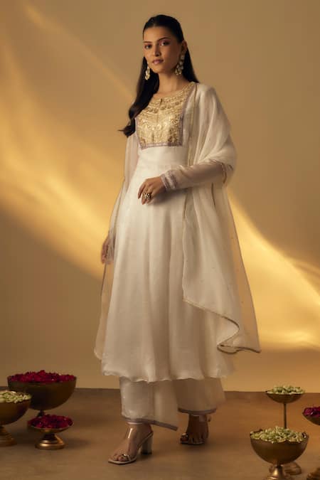 RAYASHA KHAN Sequin Embroidered Yoke Anarkali Set 