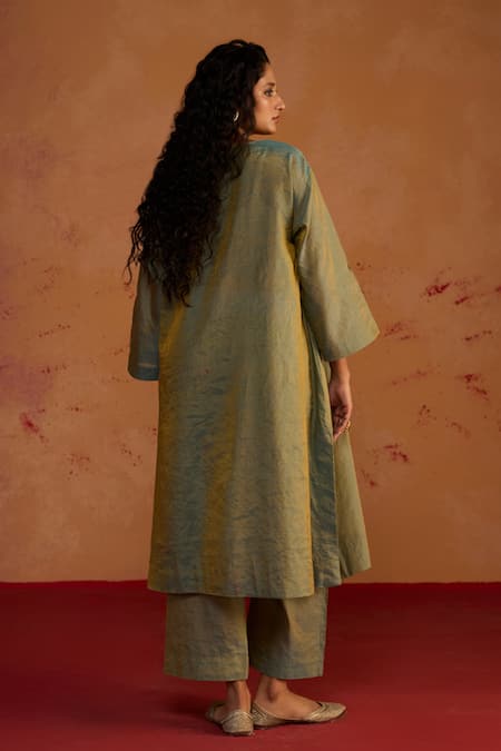 Rhua Handwoven Banarasi Tissue Kurta Set 