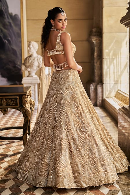 Seema Gujral Pearl Embroidered Lehenga Set 