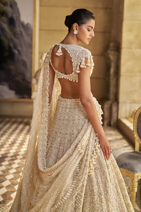 Seema Gujral Pearl Embroidered Bridal Lehenga Set 