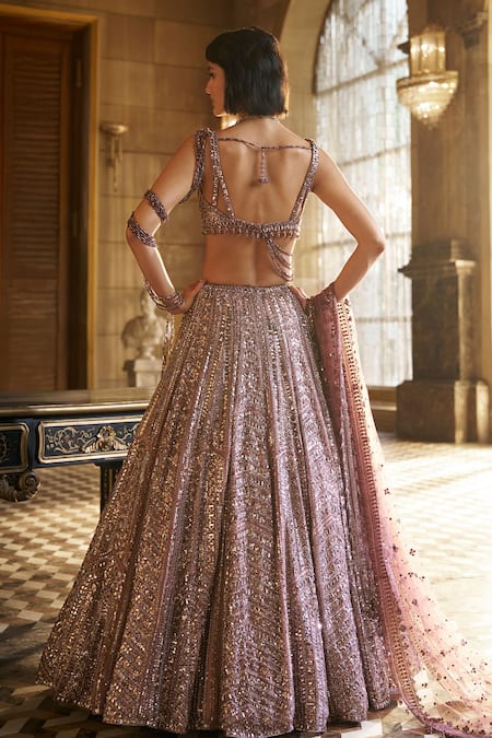Seema Gujral Dusty Sequin Embroidered Lehenga Set 