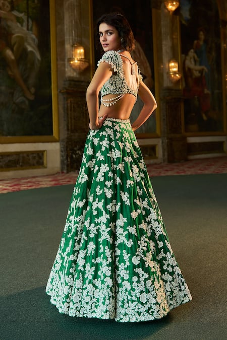 Seema Gujral Thread Work Embroidered Lehenga Set 