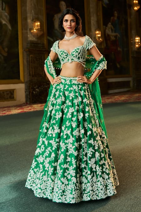 Seema Gujral Thread Work Embroidered Lehenga Set 