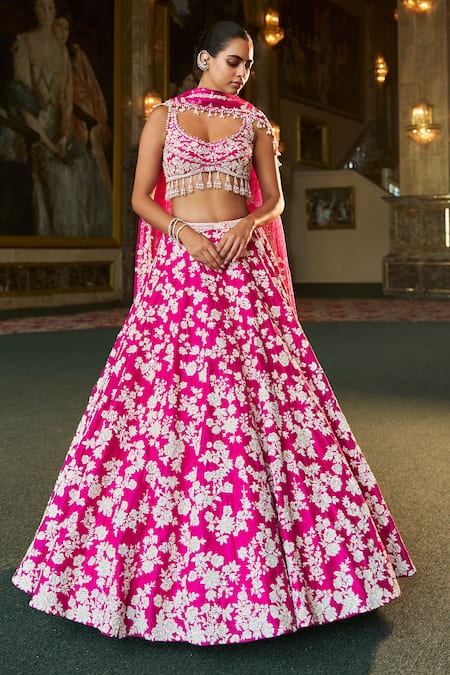 Seema Gujral Thread Work Embroidered Lehenga Set 