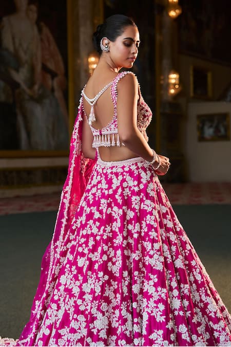 Seema Gujral Thread Work Embroidered Lehenga Set 