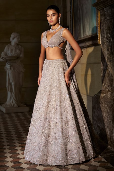 Seema Gujral Crystal Embroidered Lehenga Set 