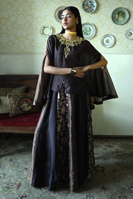 Shorshe Clothing Maharani Brocade & Tissue Kali's Lehenga Skirt 