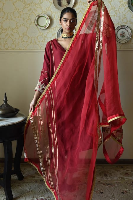 Shorshe Clothing Anaar Organza Dupatta 