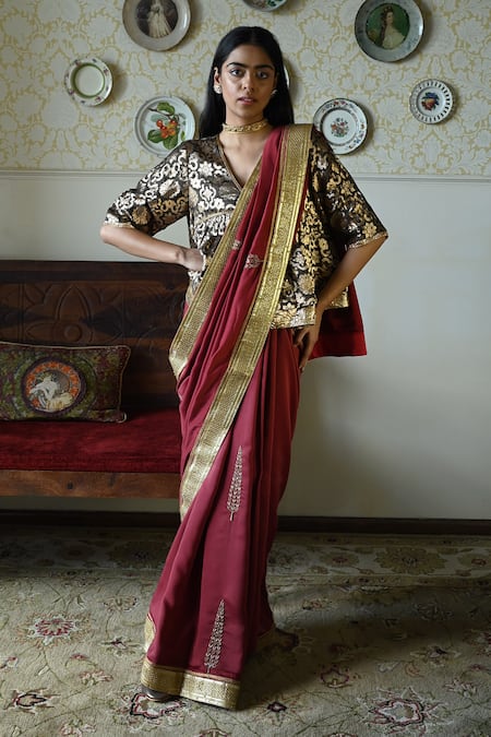 Shorshe Clothing Kedia Gujrat Brocade Kedia Blouse 