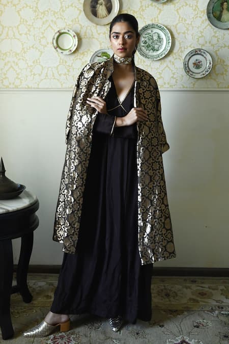 Shorshe Clothing Gujrat Tissue Brocade Patterned Jacket 