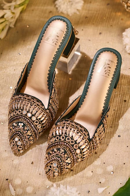 House Of Vian Rabayat Mirror Work Mule Heels 