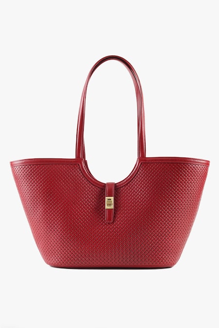 Tan & Loom Amalfi Cherry Leather Tote Bag 
