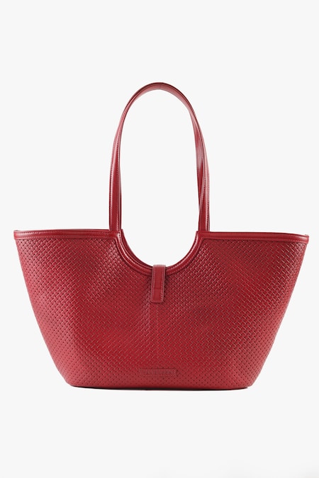 Tan & Loom Amalfi Cherry Leather Tote Bag 