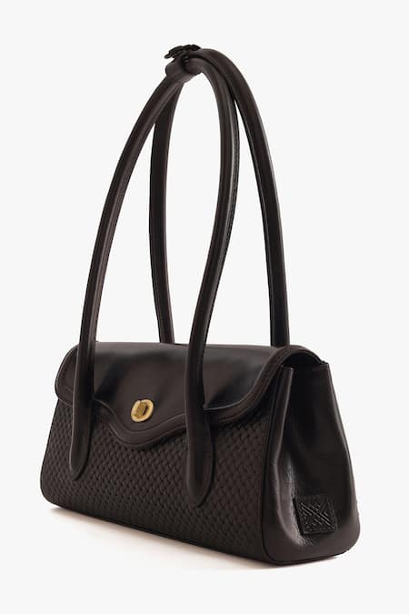 Tan & Loom Seville Warm Black Leather Satchel Bag 