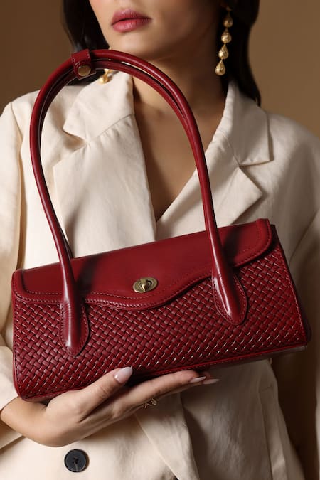 Shop_Tan & Loom_Red Seville Cherry Leather Satchel Bag 