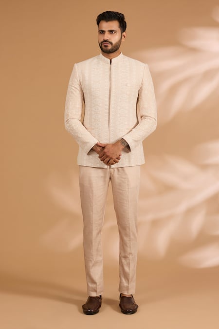 Rabani & Rakha Thread & Sequin Embroidered Bandhgala Set 