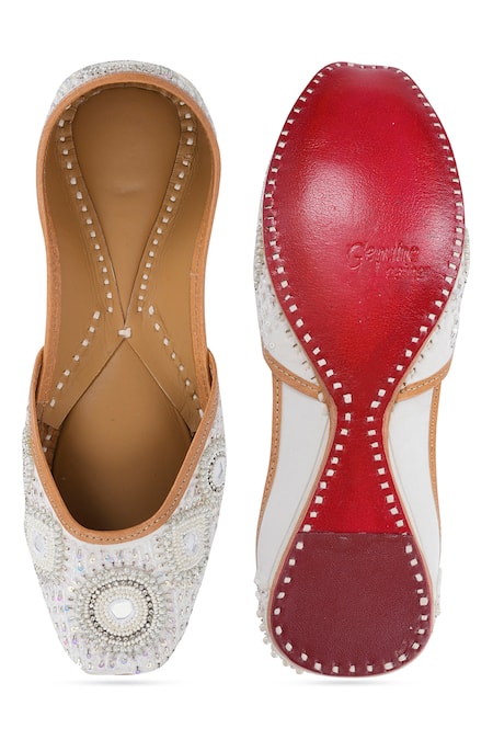 NR By Nidhi Rathi Mirror & Bead Embellished Juttie 