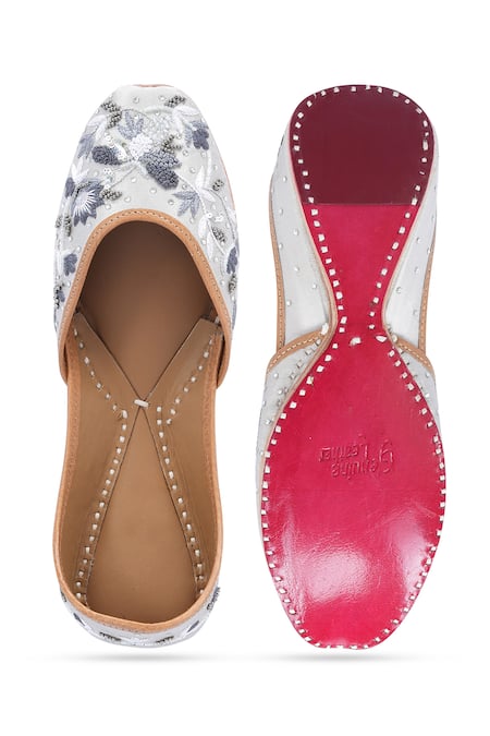 NR By Nidhi Rathi Floral Embroidered & Sequin Jutti 