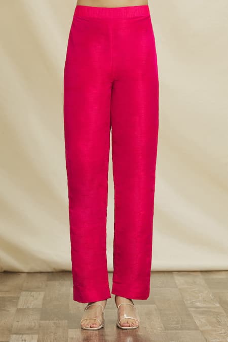 Samyukta Singhania Pink Silk Sequins Square Neck Color Block Blazer Pant Set Online at Aza Fashions Samyukta Singhania_Pink Silk Sequins Square Neck Color Block Blazer Pant Set _Online_at_Aza_Fashions