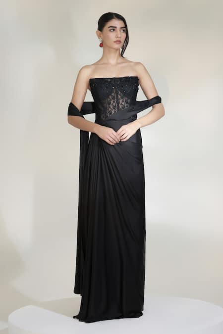 Libas Cafe by Nidhi & Ashish Queen Pre-Draped Skirt Saree With Embroidered Corset 