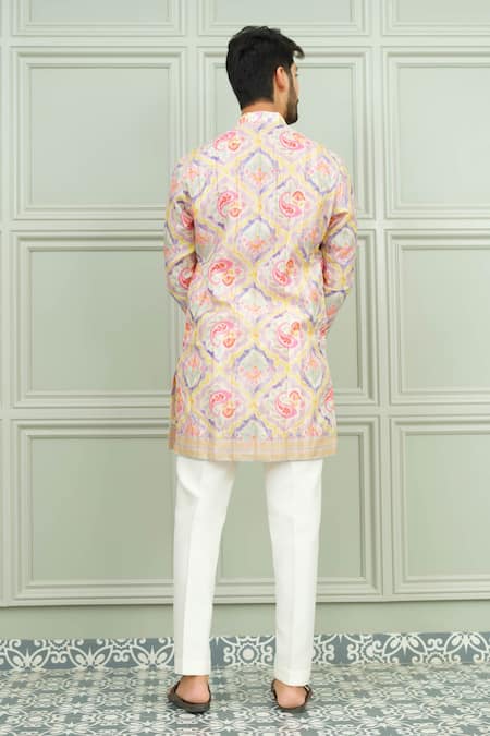 Niloufer By Aasif Ally Dil Pasand Abstract Print Silk Kurta & Pant Set 