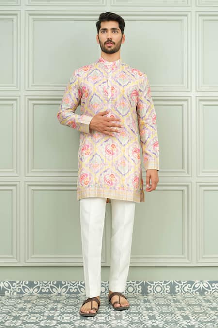 Niloufer By Aasif Ally Dil Pasand Abstract Print Silk Kurta & Pant Set 
