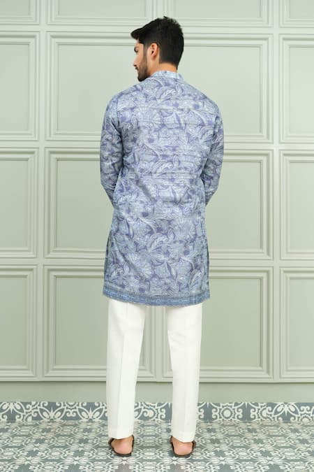 Niloufer By Aasif Ally Dil se Desi Printed Keri Motif Silk Kurta & Pant Set 