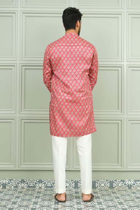 Niloufer By Aasif Ally Lal Pataka Printed Short Kurta & Pant Set 