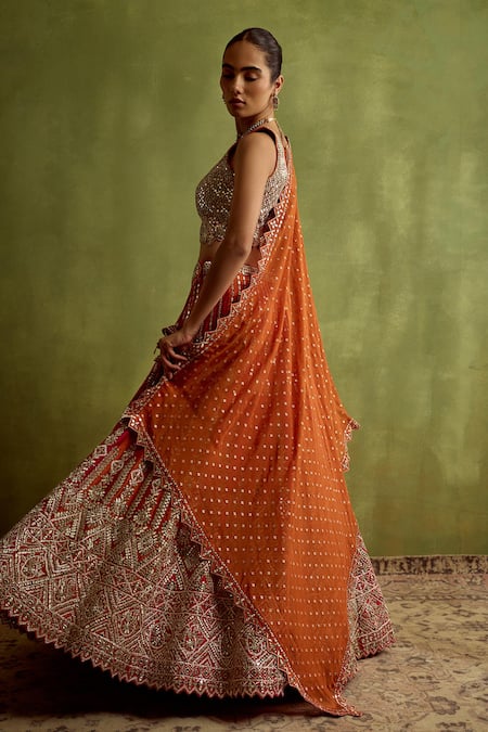 SUHINO Silk Embroidered Lehenga Set 