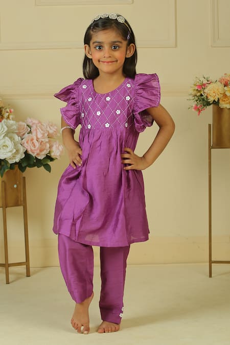 Pankhuri By Priyanka Floral Embroidered Kurta & Palazzo Set 