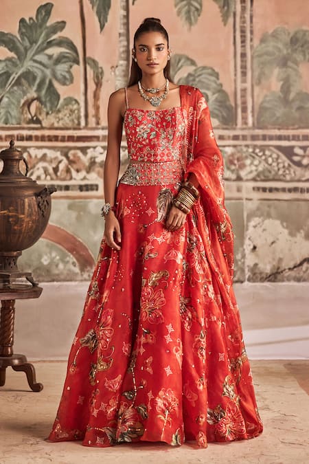 Show Shaa Floral Printed & Embroidered Lehenga Set